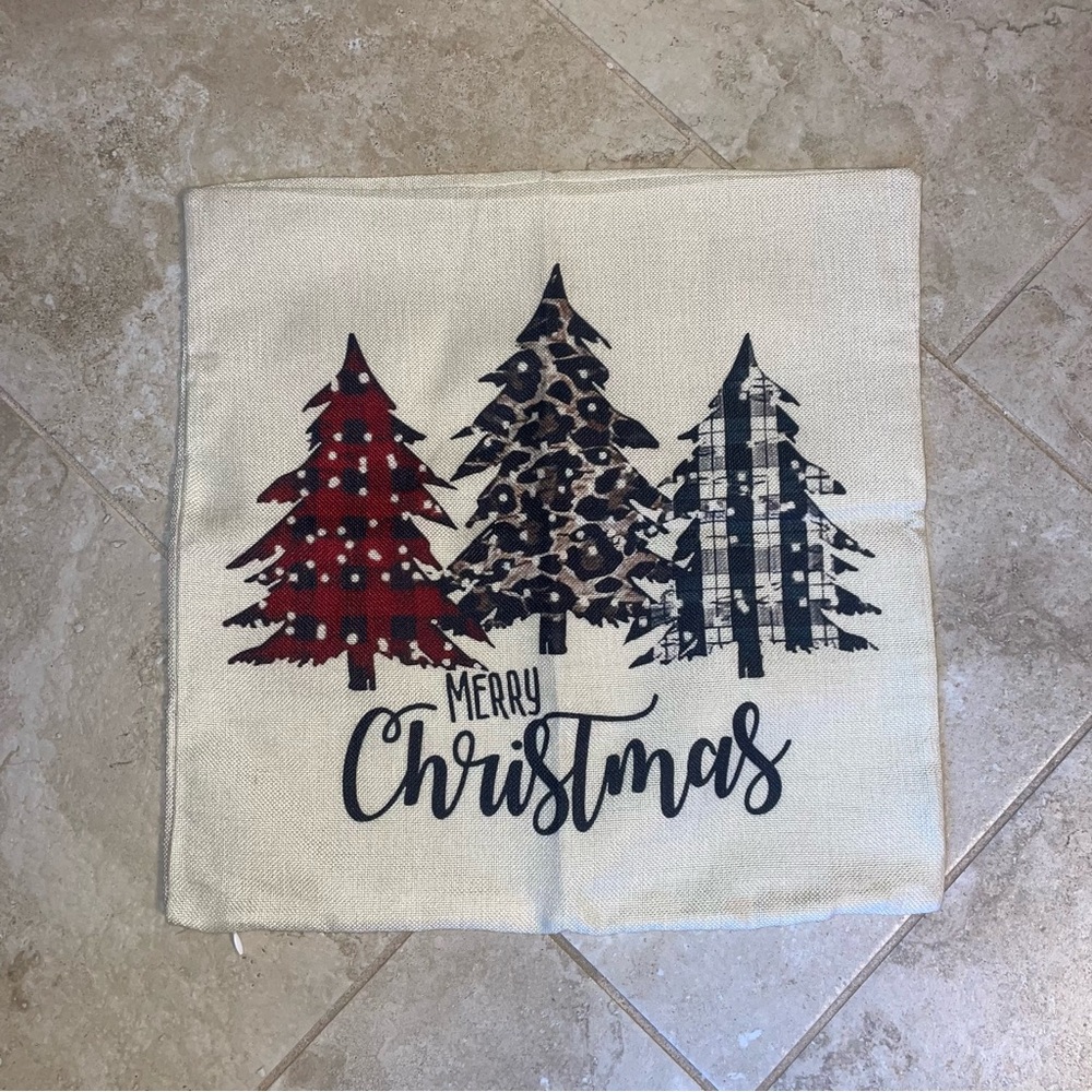 Festive Christmas Tree Pillow Cover